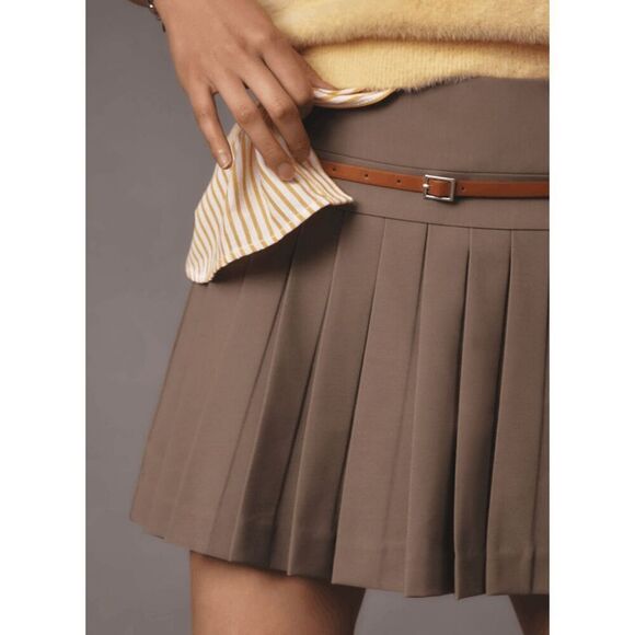Anthropologie -Flat White Belted Skort - Picture 3 of 9